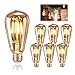LOMUG Vintage Glühbirne E27, 6 Stück Retro Glühbirne LED Edison Glühlampe E27 ST64 Vintage Glühbirne 4W 2500K Warmweiß Antike Glühbirne für Nostalgie und Retro Beleuchtung im Haus Restaurant Café Bar