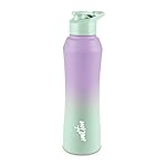MILTON Comet 1000 ISI Certified Stainless Steel Water Bottle I Leak Proof I Rust proof I Single Walled I Ideal for Office, School, Home, Gym, 1000 ml, Purple & Mint Green
