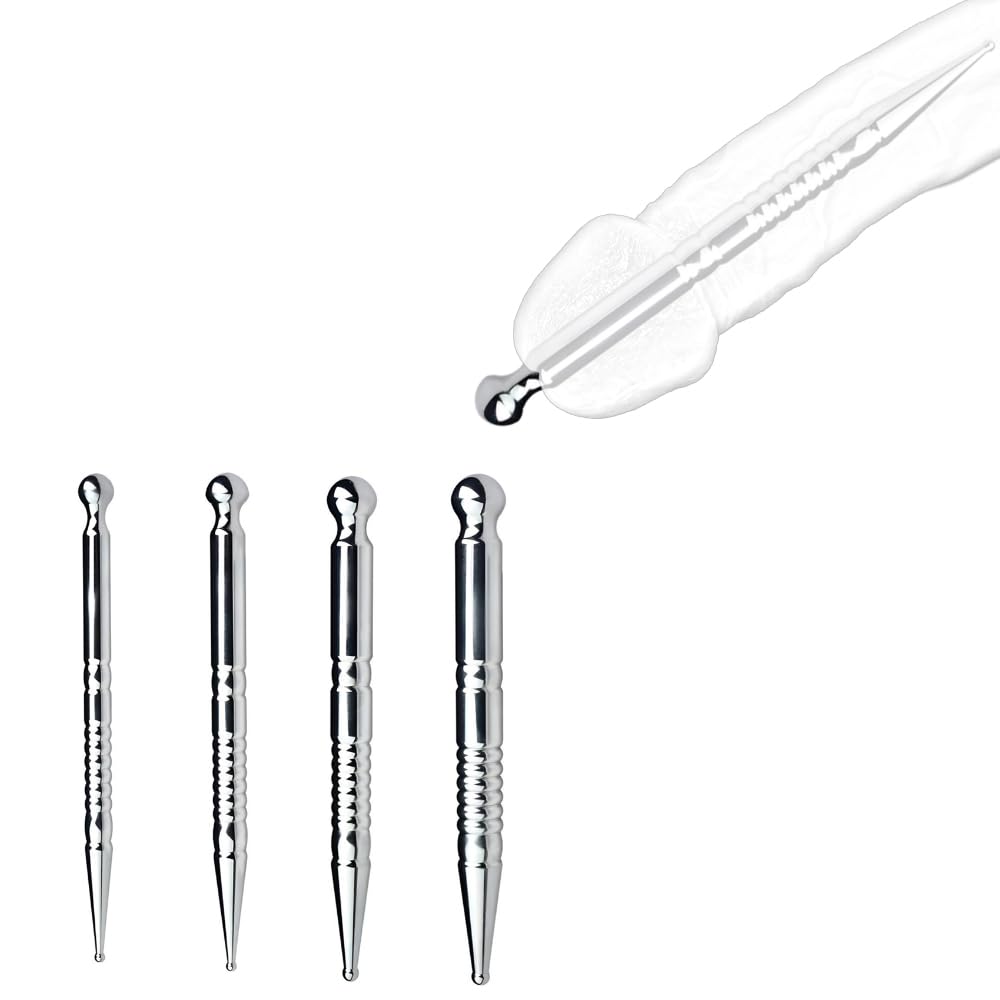 BDSM Harnröhren-Dilatator,Edelstahl Prinzenzepter Dilator Penis Plug,SM Sexspielzeug Harnröhrensonden Harnröhrenstimulator Harnröhre Katheter Prostata Massage für Männer (4Pcs)