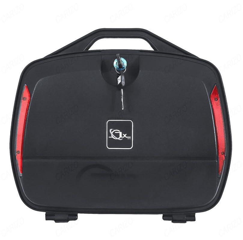 CARIZO Dual-Side Mountable Bike Luggage Box Black 18L Capacity with Lock and Reflectors Compatible with Honda CB Unicorn Dazzler-image-38