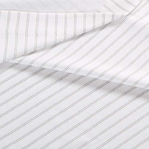 Image of Eddie Bauer - Flannel Sheets Full Size, Anti-Pilling & Wrinkle Resistant Cotton, Touchably Soft for All-Season Comfort - Bed Sheets with Matching Pillowcases & Fitted Sheet (Trail Stripe Grey)