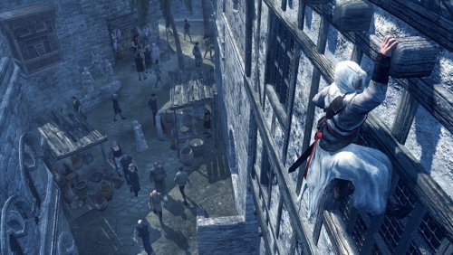 Altaïr climbing a building in Assassin's Creed 1