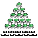 Aireador Grifo, JTDEAL 15pcs Filtro Grifo, Ahorro Agua 24mm(M24),15 Portafiltros y 15 Arandelas De Goma Verde Que Sin Plomo Para Los Grifos de Tornillo Interno Estandard En La Cocina y Bao