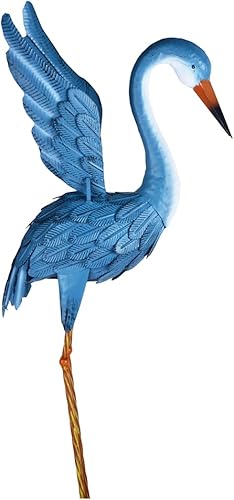 Miniatura 4 de Estatua de animales de grúas para decoración de jardín, decoración de jardín, arte de metal para decoración al aire libre de patio, 2 uds