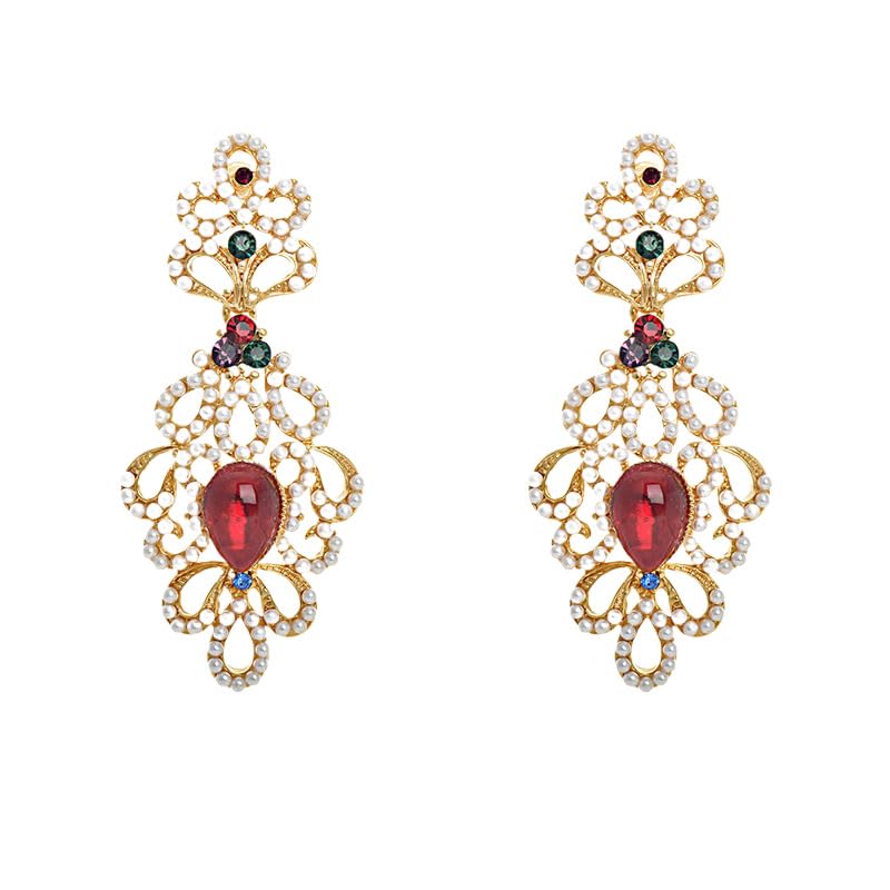 Boucles d'oreilles à tige en perles creuses pour lobes non percés