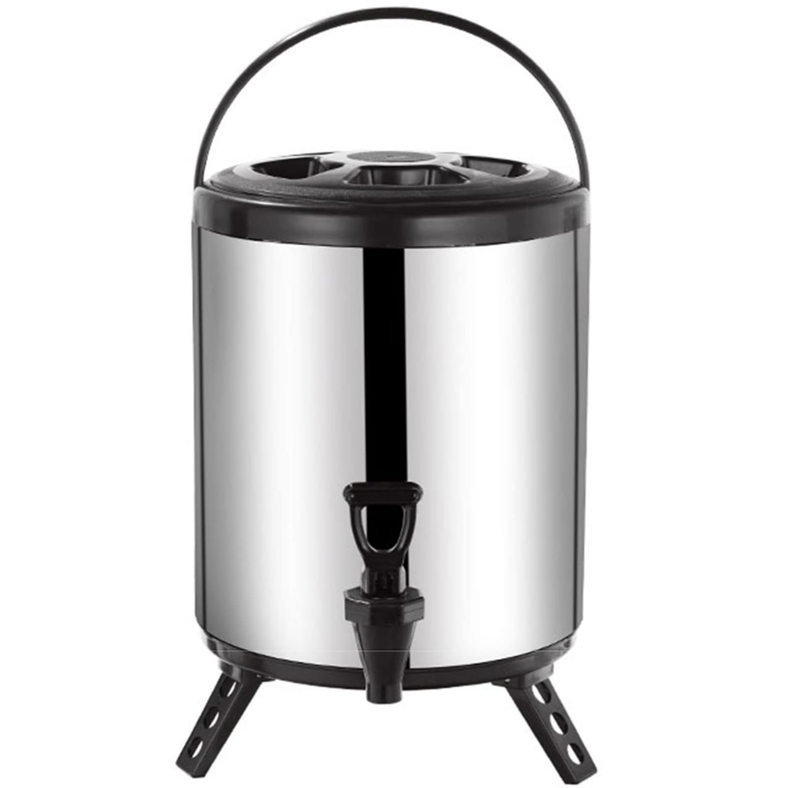 MYUYEE Commercial Insulated Beverage Dispenser, Stainless Steel Milk Tea Insulation Bucket, Large Capacity Coffee Urn Insulated Container,Stainless Steel Bucket