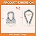Lyrlidr 8 Pcs M5 Wire Rope Clamps Cable Clamps 4 Pcs 3/16