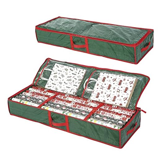 Sattiyrch Underbed Gift Wrap Organizer,Gift Wrapping Paper Storage Container,Holds up to 20 Rolls,41W x 14D x 6H (Green)