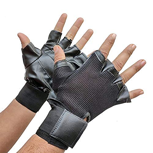 GymWar Leatherette Palm Weight Lifting with Long Wrist Wrap Gym Gloves(Black) (B09C8VCHFQ) Amazon Price History, Amazon Price Tracker