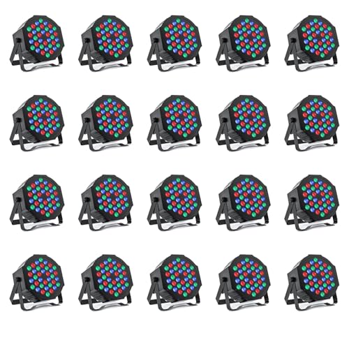 Image of LED Par Lights 20 Pack, 36 LED Stage Lights 7 Modes RGB DJ Light with Sound Activated and DMX Control DJ Uplighting for Birthday Party Events Wedding Christmas Stage Lighting