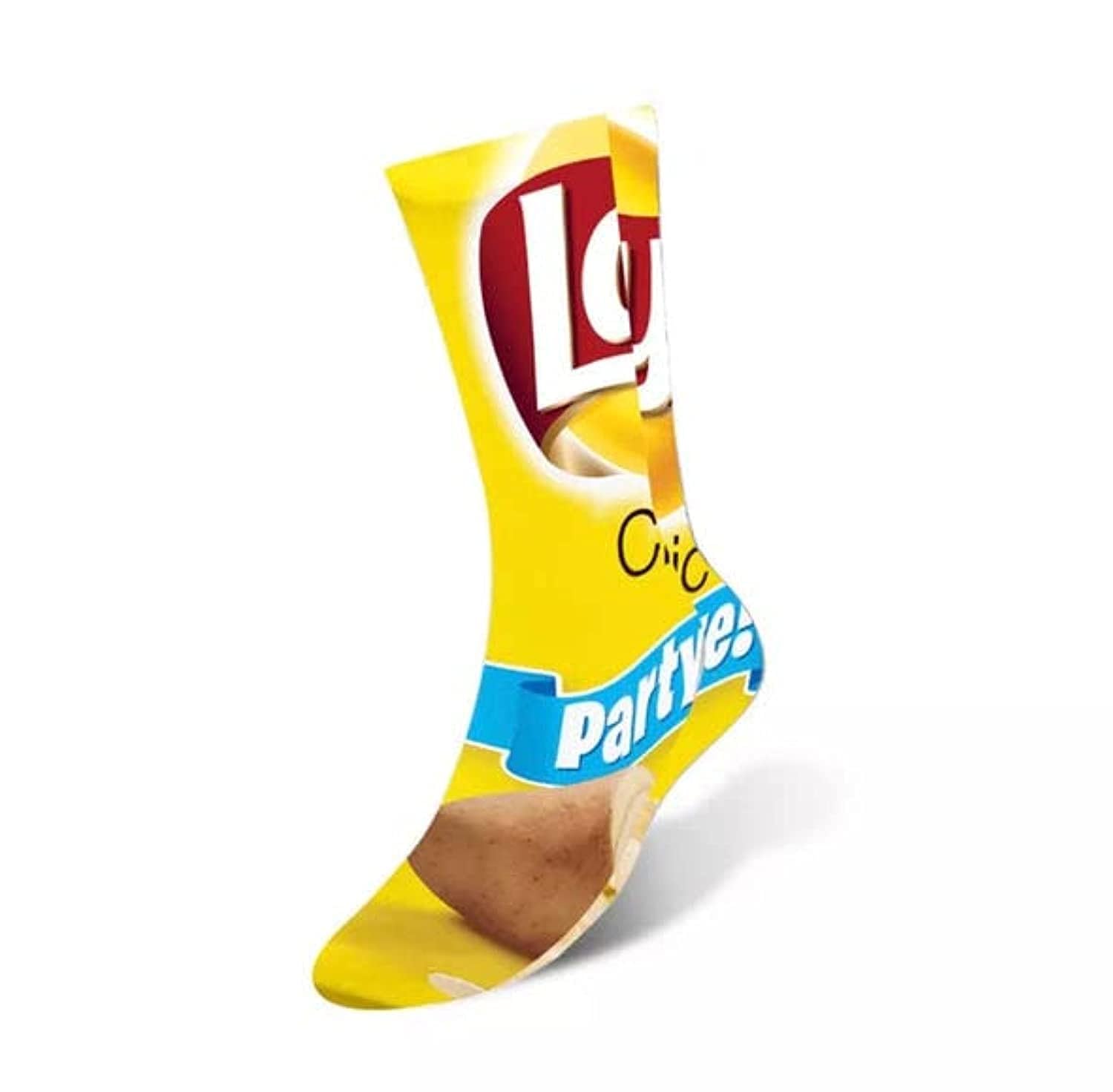 3D print multicolor lays potato chips snack socks custom tube socks food fashion
