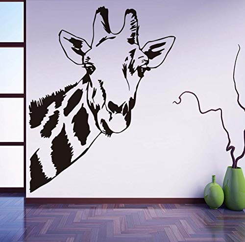 xlei Etiqueta De La Pared Cabeza De Jirafa Pegatinas De Pared para Niños Habitación Selva Animal Salvaje Vinilo Extraíble DIY Tatuajes De Pared Dormitorio Wallpaper Home Decor58X74Cm