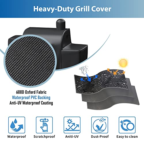 Grisun Grill Cover For Pit Boss Platinum Laredo 1000 Wood Pellet Grill, 600D Heavy Duty Anti-Fade Waterproof Grill Cover With Portable Handle And Reinforced Hem #TOP2