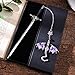 Berirexrion Fantasy Fourth Wing Bookmark - Cool Sward Dragon Book Mark Unique Vintage Tassel Metal Pendant Antique Silver Purple Page Markers Reading Lovers Women Men Teachers Birthday Christmas Gifts