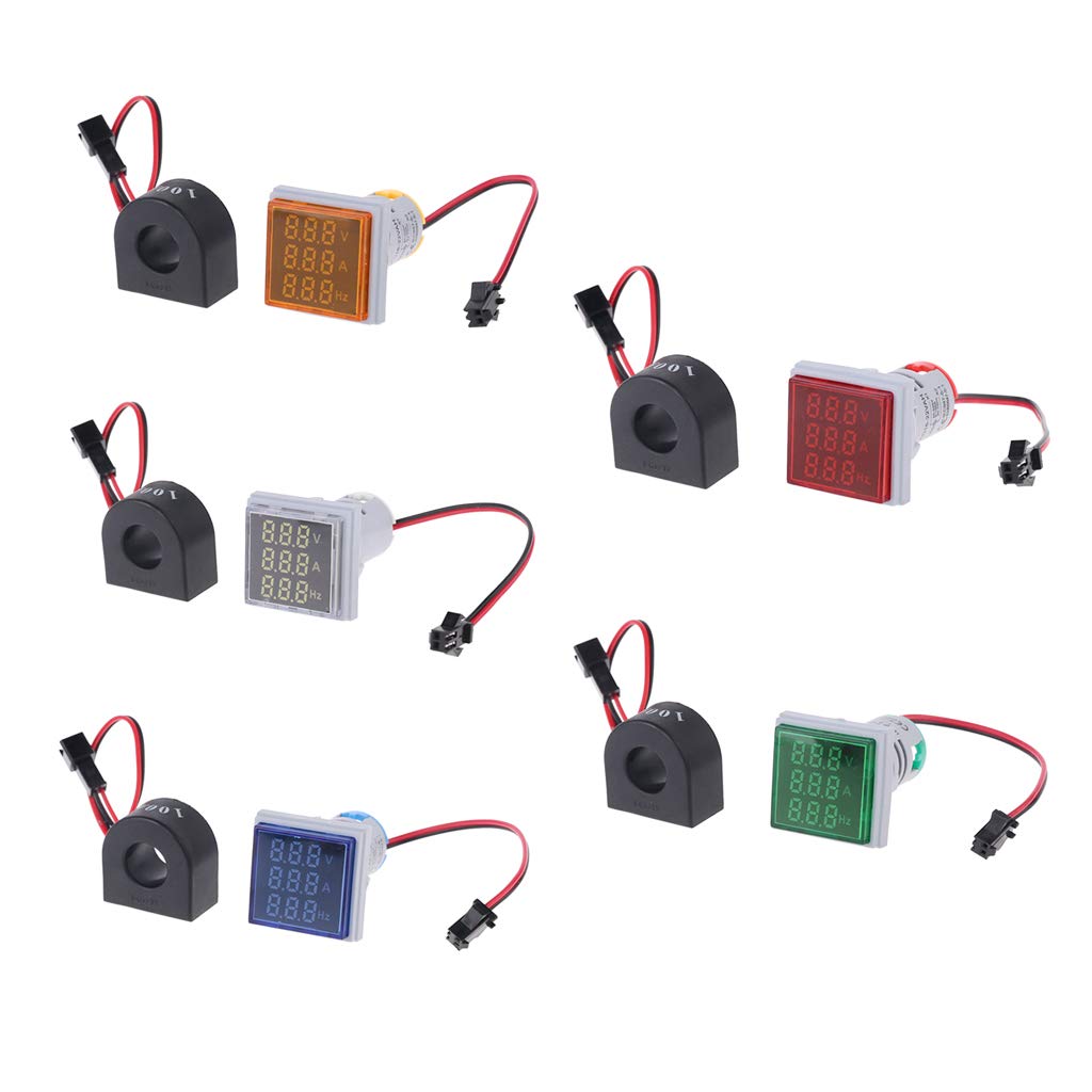 Mentin 3 En 1 22mm 22mm AC Voltmètre Ampèremètre Hz Courant