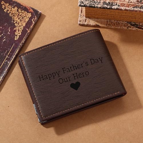 MMXX Personalized Leather Wallet for Men Bifold Mens Wallets Custom Engraved Sketch Picture Text Holiday Gifts for Dad Grandpa Husband Boyfriend -F2 6