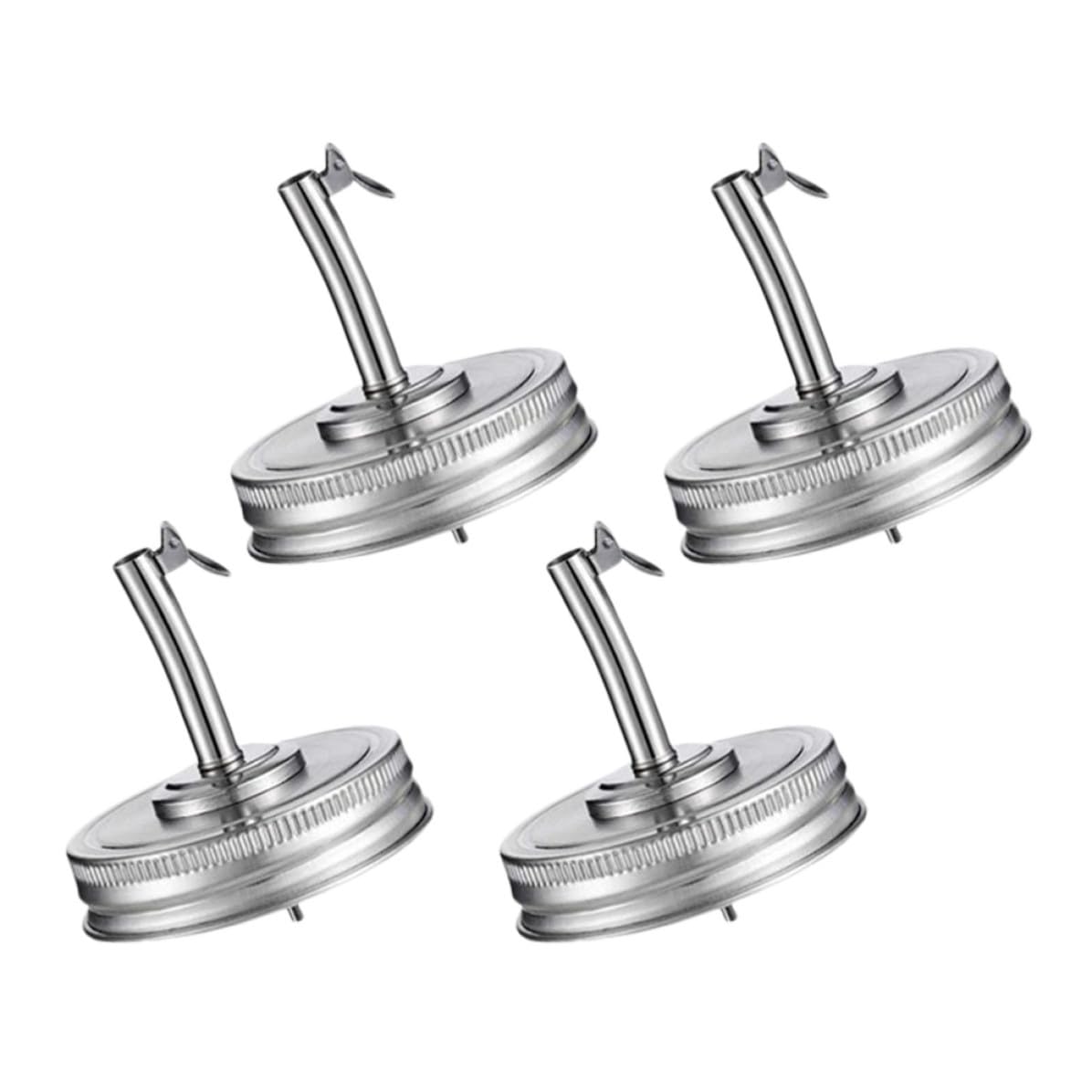 Tapas de acero inoxidable con sello hermético de silicona anti-goteo, 4 piezas