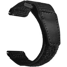 Samsung Galaxy Watch 46mm ile Uyumlu Magic Nylon Kordon, 22mm, Siyah