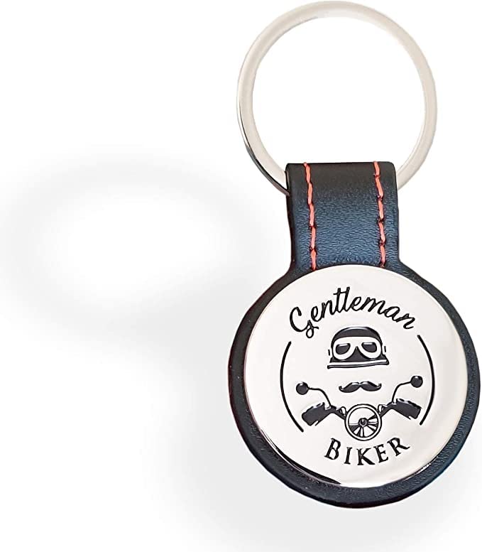 Gentleman Biker Porte-Clés Motard Moto Simili Cuir Noir