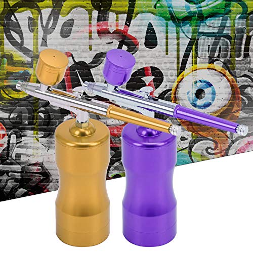 Asany Airbrush Set,Portable Mini Airbrush Set With Compressor, Cordless Airbrush Kit For Makeup,Painting, Handheld Airbrush For Cake Decorating, Nail Design, Tattoo (Golden) #TOP6