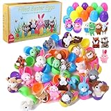Twister.CK 24 Pack Easter Eggs Filled with Mini Plush Animals Stuffed Toy for Kids Easter Basket Stuffers/Fillers, Easter Eggs Hunt, Easter Party Favor