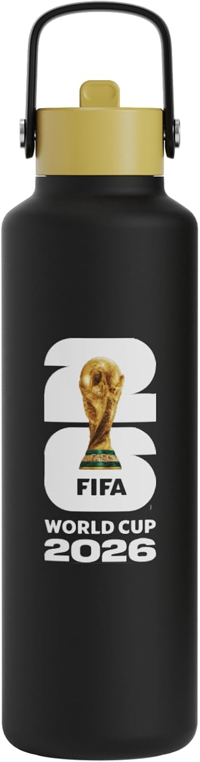 Drib 24oz Insulated Water Bottle, FIFA World Cup 2026 Edition – Performance Stainless Steel Insulated Bottle with Quiet Leak-Proof Straw Lid (Seattle - City Poster)