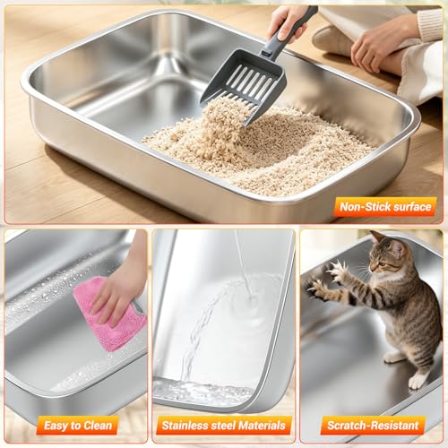 Arenero para Gatos Acero Inoxidable con Tapa XL miniatura 7