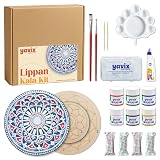 YAVIX Lippan Kala Kit | Juego completo de manualidades con 3 tableros redondos de MDF premarcados, espejos y arcilla de moldeo para arte y decoración del hogar | Ideal para regalo