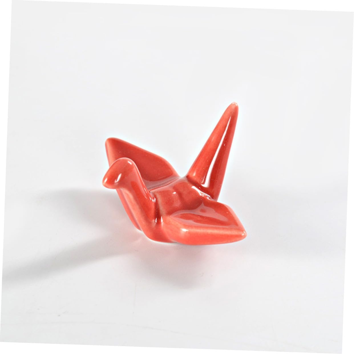 Unomor 12 Pcs Ceramic Crane Chopsticks Rest Holder Orange Unique Design for Dining Table for Banquets and Special Occasions