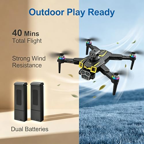 Drones for kids 8-12 with camera – Drone with camera for kids & Beginners, Mini kids drone with Fancy LED Lights, 5.6" Built-In FPV Screen, Dual Batteries, Indoor & Outdoor Toy Gift (K) by RayDeafcoo - Used condition - Image 5