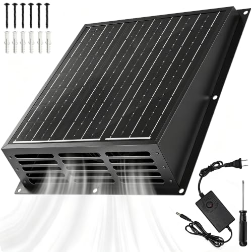 25W Solar Fan for Chicken Coop, 430CFM Solar Exhaust Fan