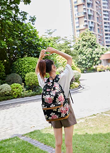 Lmeison Backpack for Girls College Backpacks for School Cute Floral Bookbag Teen School Bag for Middle School High School