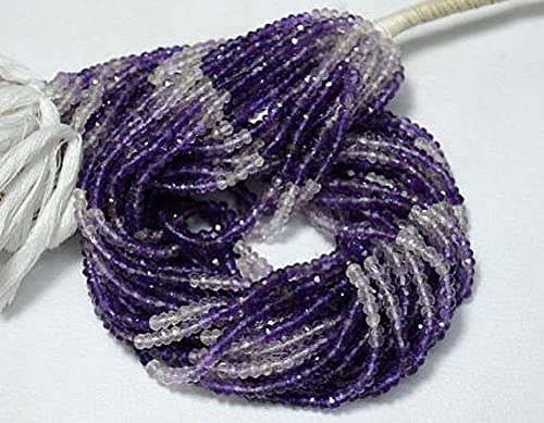 Améthyste perles rondelles facettées 3.5mm lot de 10 rangs pour enfilage et bijoux