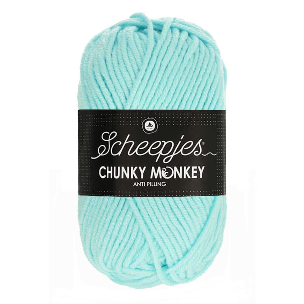 Scheepjes Chunky Monkey Aran Weight Yarn | 100g Ball | Anti-Pilling Acrylic | Soft & Hypoallergenic for Knitting and Crochet Blankets, Toys & Garments (1034 Baby Blue) — image 1