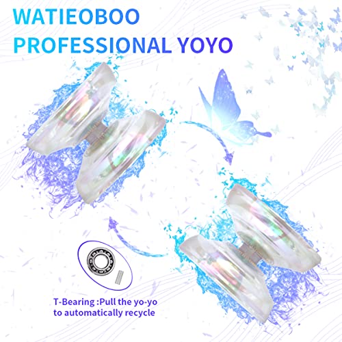 Watieoboo Yoyo Professional Responsive Yo Yo,Crystal Yoyo For Kids Beginners Intermediate Advanced Halloween Christmas Plastic Responsive Yo Yo Ball With 10 Yoyo String And Responsive Bearing #TOP2