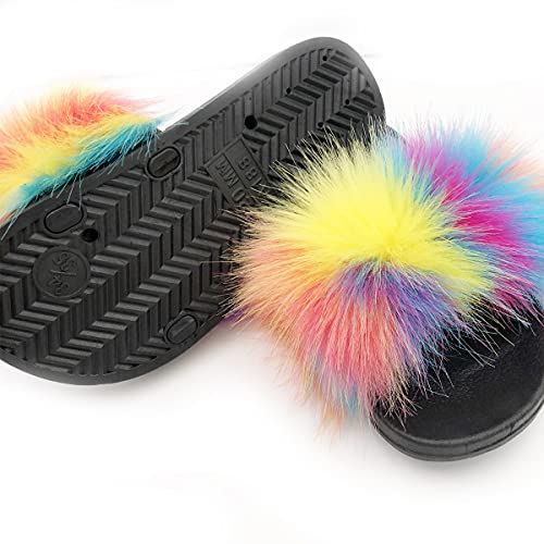 Kids Soft Artificial fur Sandals Slides Comfy Lightweight Furry Cute House Slippers for Girls4