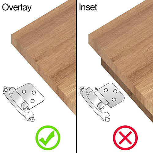 5 Pair (10 Units) Goldenwarm Variable Overlay Cabinet Hinges Gold Brushed Brass Hinges For Kitchen Cabinets - Sch30Bb Self Closing Door Hinges Face Mount Hinges #TOP5
