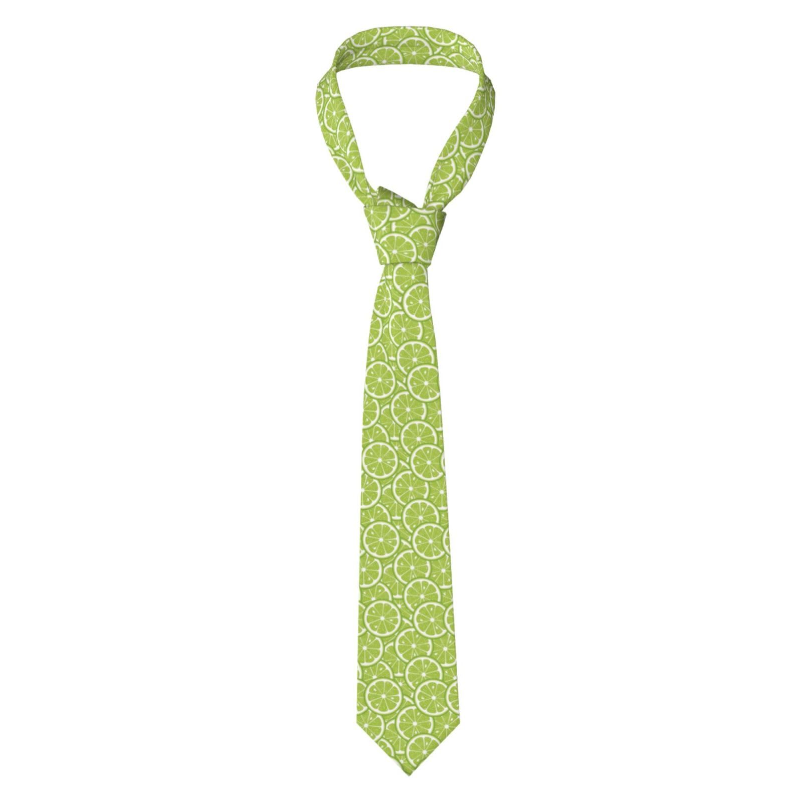 FWJZDSP Corbatas modernas de los hombres de las frutas de la lima verde única fresca personalizada corbata para los padrinos de boda de la fiesta de negocios