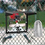 Cell Phone Fence Mount with Shade, Mounting Kit for Gamechanger for iPhone, Mevo Start, Phones, and Other Action Cameras,Phone/Camera for Baseball/Tennis Game Footage, 360° Rotating Non-Slip Fixtures