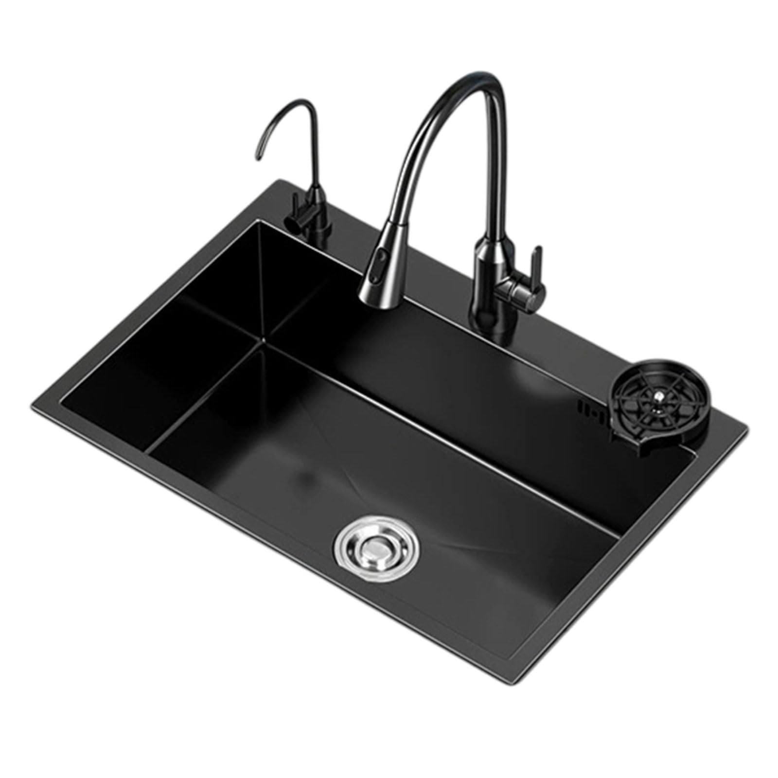 Fregaderos Cocina Modernos Un Solo Seno con Múltiples Accesorios Mueble Lavabo Acero Inoxidable Combinación Fregadero y Grifo Cocina para Restaurantes, Estaciones Trabajo y Bares