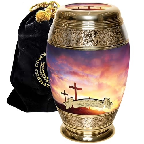 Image of Sunset Cremation Urn for Ashes for Women - Personalized Cremation Urns for Human Ashes Adult Female Decorative Urns - Beautifully Handcrafted Cross Urn