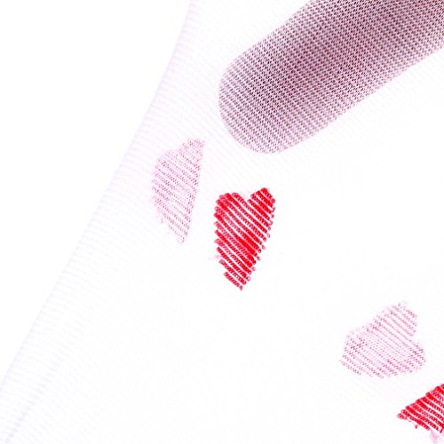 Amybria Women's Sexy Thigh High Stockings Red Bowknots & Heart Dots (White)3