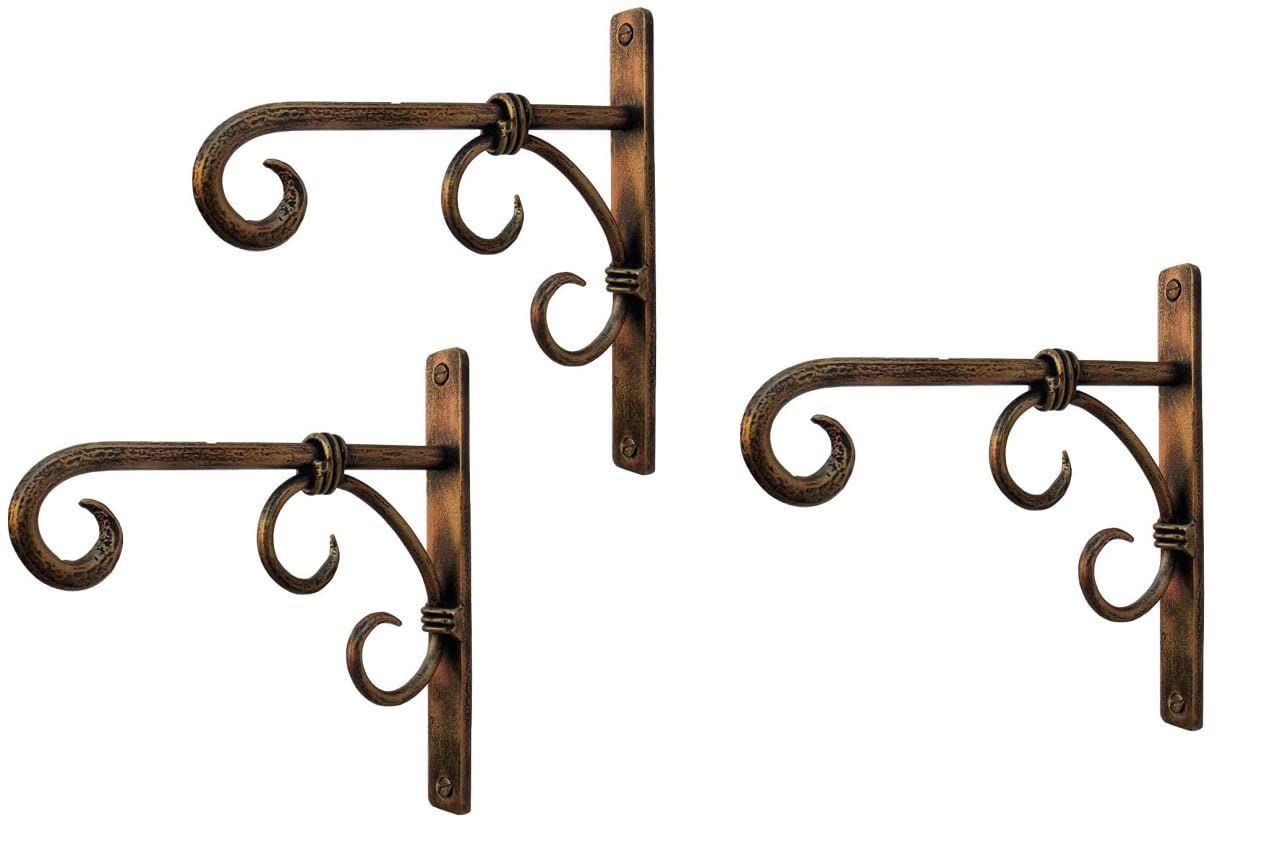 Craft Mshopr Metal Plant Hanger Wall Hanging Plant Hook for Bird Feeders Planters Lanterns Wind Chimes Hanging Baskets Ornaments Lights Indoor Outdoor Balcony (Deluxe-Pack-3)