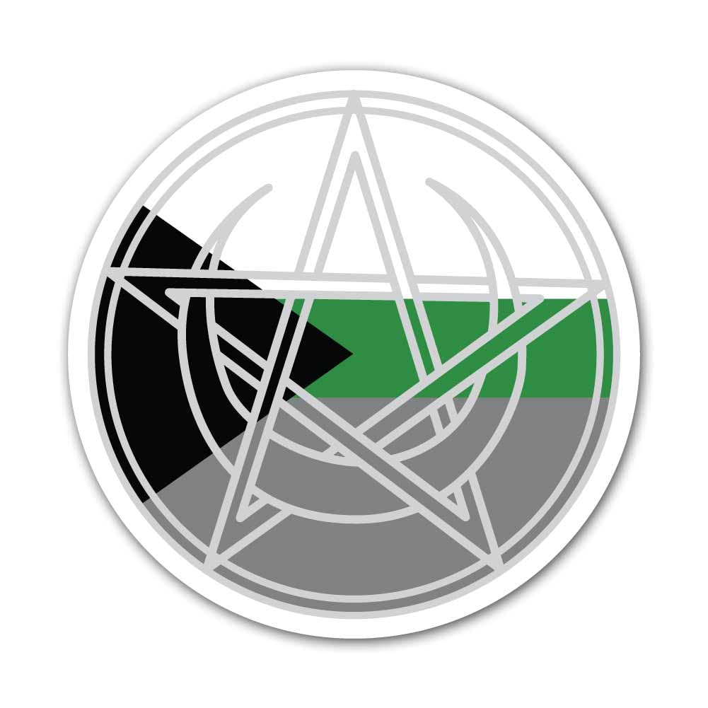 DemiRomantic Pentagram of The Wiccan with Crescent Moon 4 inch Black Indoor Outdoor Vinyl Decal