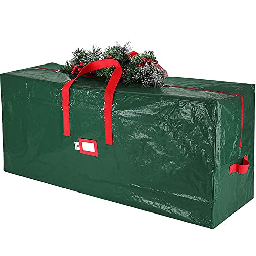 IOMOY Weihnachtsbaum Tasche, Tannenbaum Aufbewahrungstasche, Gewidmet Aufbewahrung Weihnachtsbäume Aufbewahrungsbehälter, Wasserdicht und Reißfest Weihnachtsbaumtasche (122 * 34 * 51cm,Green) Cover