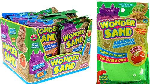 JA-RU Wonder Sand - Moldable Sand Toy Kit (24 Packs Assorted Color) Therapy Sensory Toy Colored Sand for Kids. Indoor & Outdoor Toys. Art Kits for Girls. Bulk Set. 5820-24p