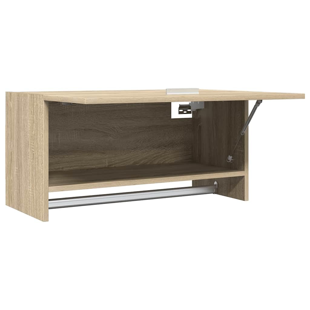 vidaXL Garde-Robe, Armoire à Vêtements, Porte-vêtements, Organisateure de Salle de Bain Buanderie Intérieur, Chêne Sonoma Bois d'Ingénierie