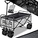 Produktbild KESSER® Bollerwagen faltbar mit Breite Reifen Handwagen Transportkarre Gerätewagen | inkl. 2 Netztaschen | klappbar | Vollgummi-Reifen | transportwagen Gartenanhänger Grau