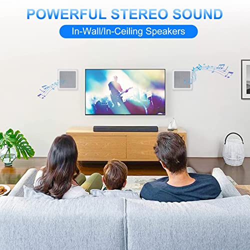 Herdio 5.25 Inch Ceiling Speakers, 160W 2-Way In Wall Speaker, Square Flush Mount Speakers System For Home Theater, Living Room, Office #TOP5