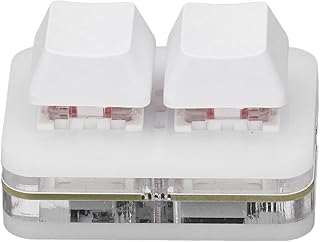 OSU Keypad 2 Keys Red Axis Gaming USB Mechanical Keyboard, Hotswap Mini Keyboard, OSU HID Programming Macro Keys, One Handed Mechanical Gaming Keyboard (White)